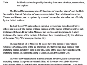 Build Educational Capital by Learning Tribes, Reservations & Capitals