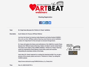South Dakota Art Museum ARTbeat Webinar from CAIRNS
