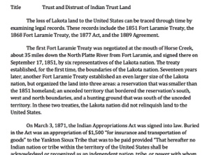 Trust and Distrust of Indian Trust Land