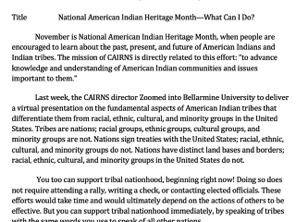 National American Indian Heritage Month - What Can I Do?