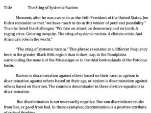 The Sting of Systemic Racism