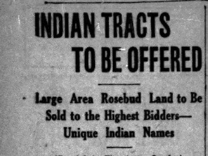 Indians in South Dakota Newspapers 100 Years Ago, May 31, 1921