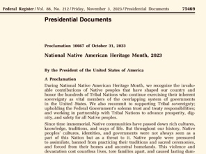 National (Native American/American Indian) Heritage Month